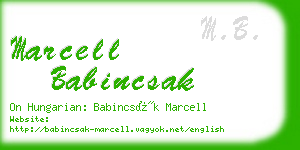 marcell babincsak business card
